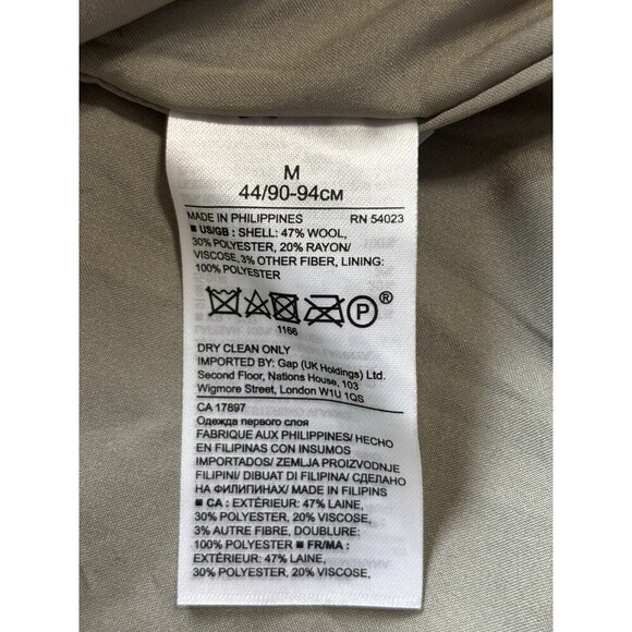 Banana Republic Womens Tan & Gold Box Pleated Wool Blend Sleeveless Top Medium - Picture 6 of 6